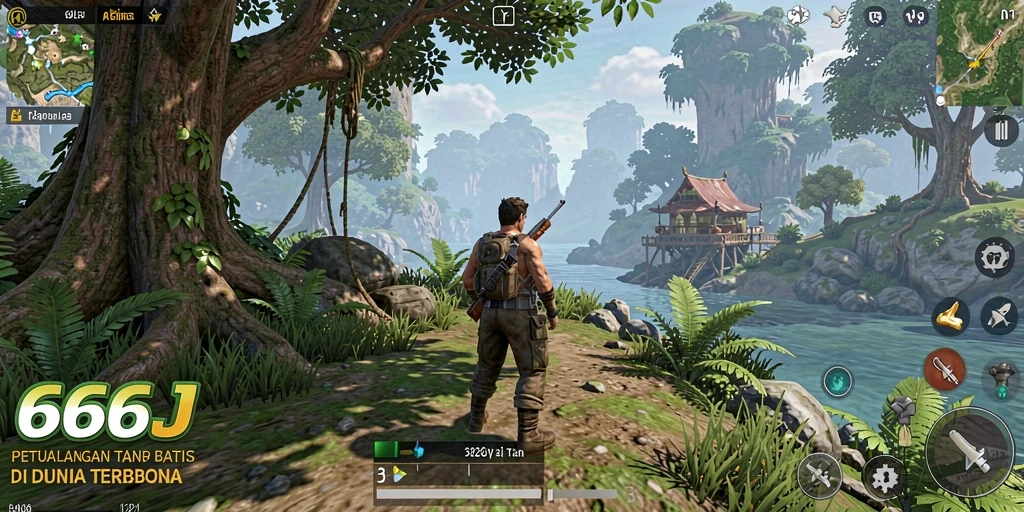 Tampilan gameplay <strong>666J</strong> yang menakjubkan di dunia terbuka.