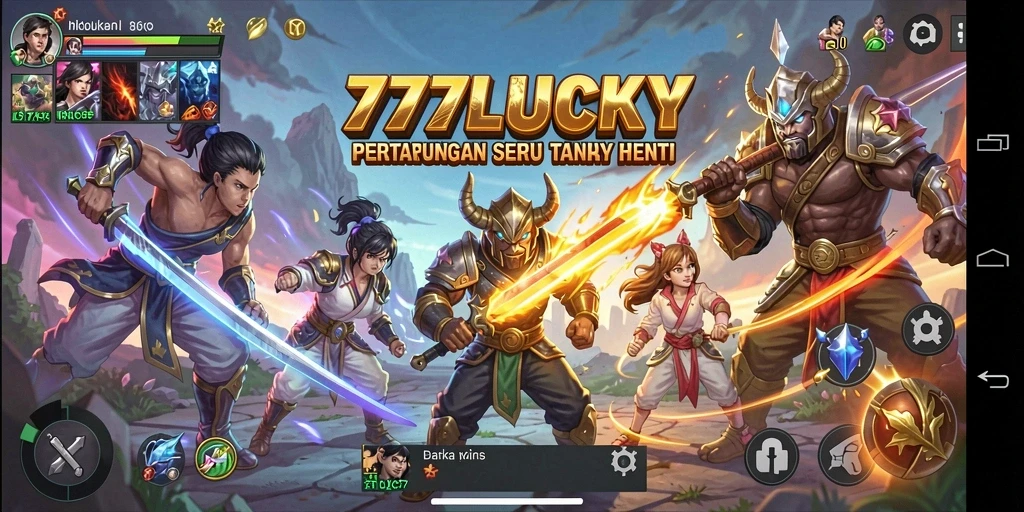 Screenshot gameplay <strong>777LUCKY</strong> menunjukkan aksi pertarungan yang menegangkan.
