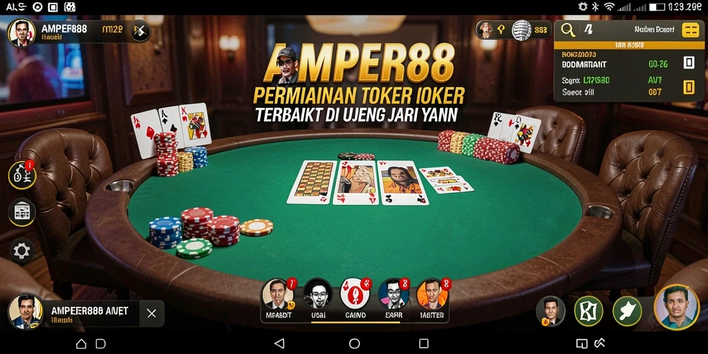 Screenshot AMPER88 menampilkan antarmuka permainan Poker yang menarik dan interaktif.