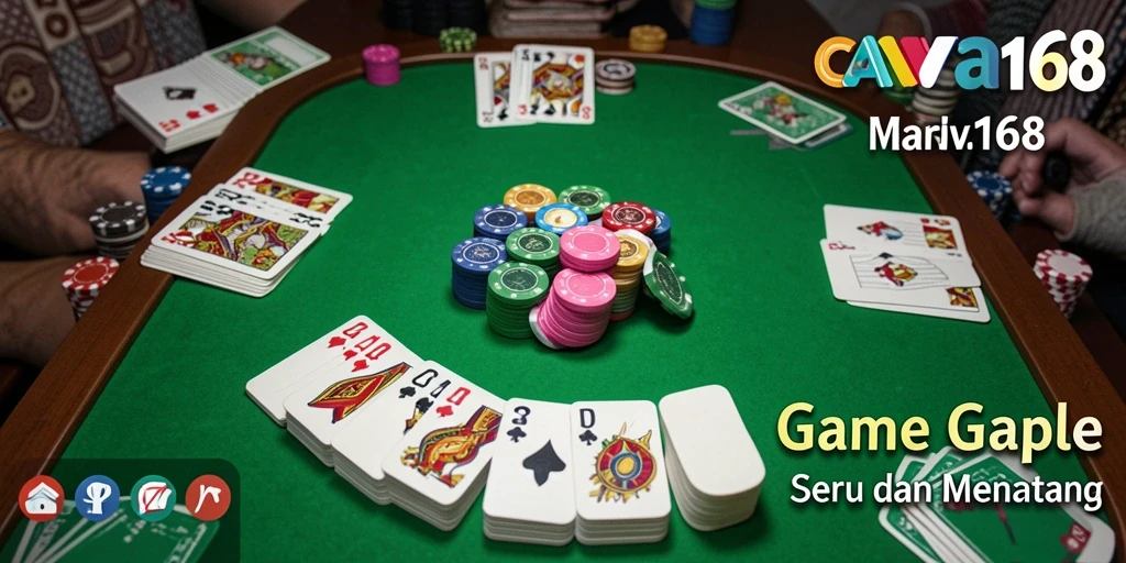 Tampilan gameplay seru di CANVA168 saat bermain Gaple.