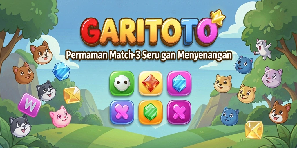 Tampilan seru gameplay GARITOTO dalam aksi Match-3.
