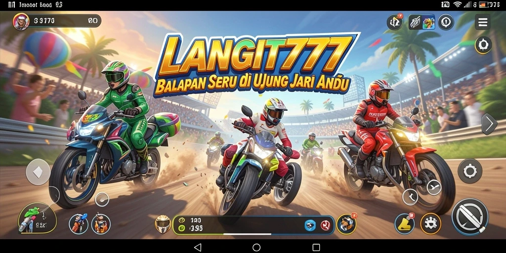 Screenshot LANGIT777 menampilkan pengalaman balapan yang mendebarkan.