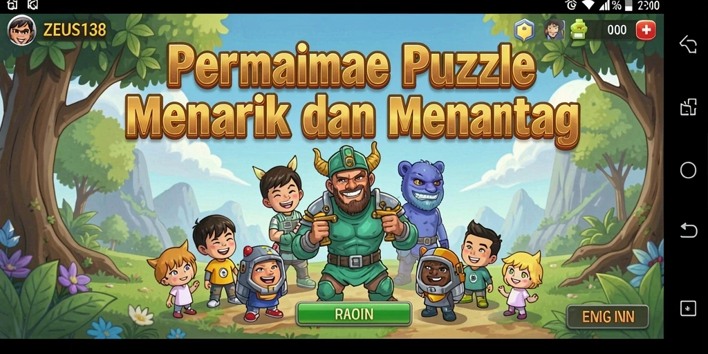 Tampilan gameplay puzzle yang menantang dan menarik di ZEUS138.